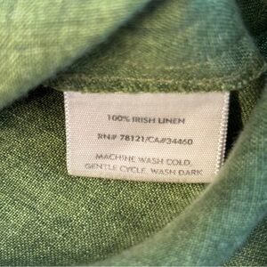 Linen Top Women’s Size 1X Green Button Up Designer NWOT